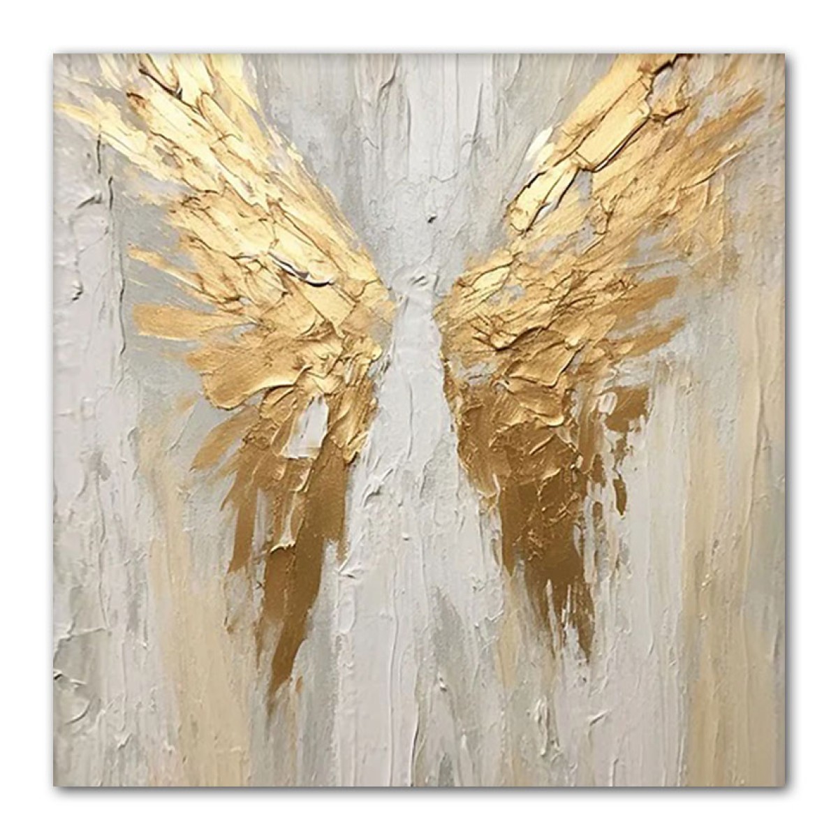 Golden Wings II 3d Heavy Textured Partial Oil Painting